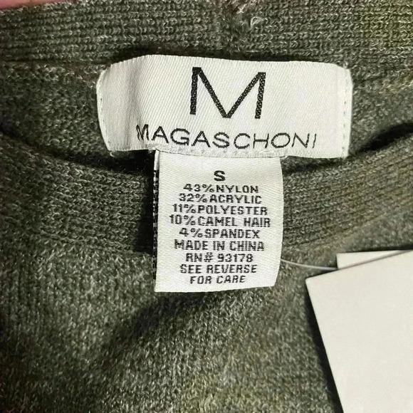 Magaschoni Camel Hair Blend Crew Neck Sweater S Asphalt Grey Lightweight NWT - Picture 5 of 6